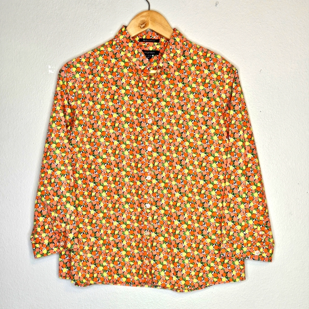 Lands' End 100% Cotton No Iron Button Down Long Sleeves Size 14